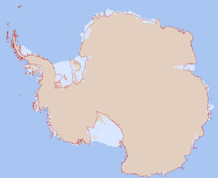 Nouvelles lignes de côtes Antartique